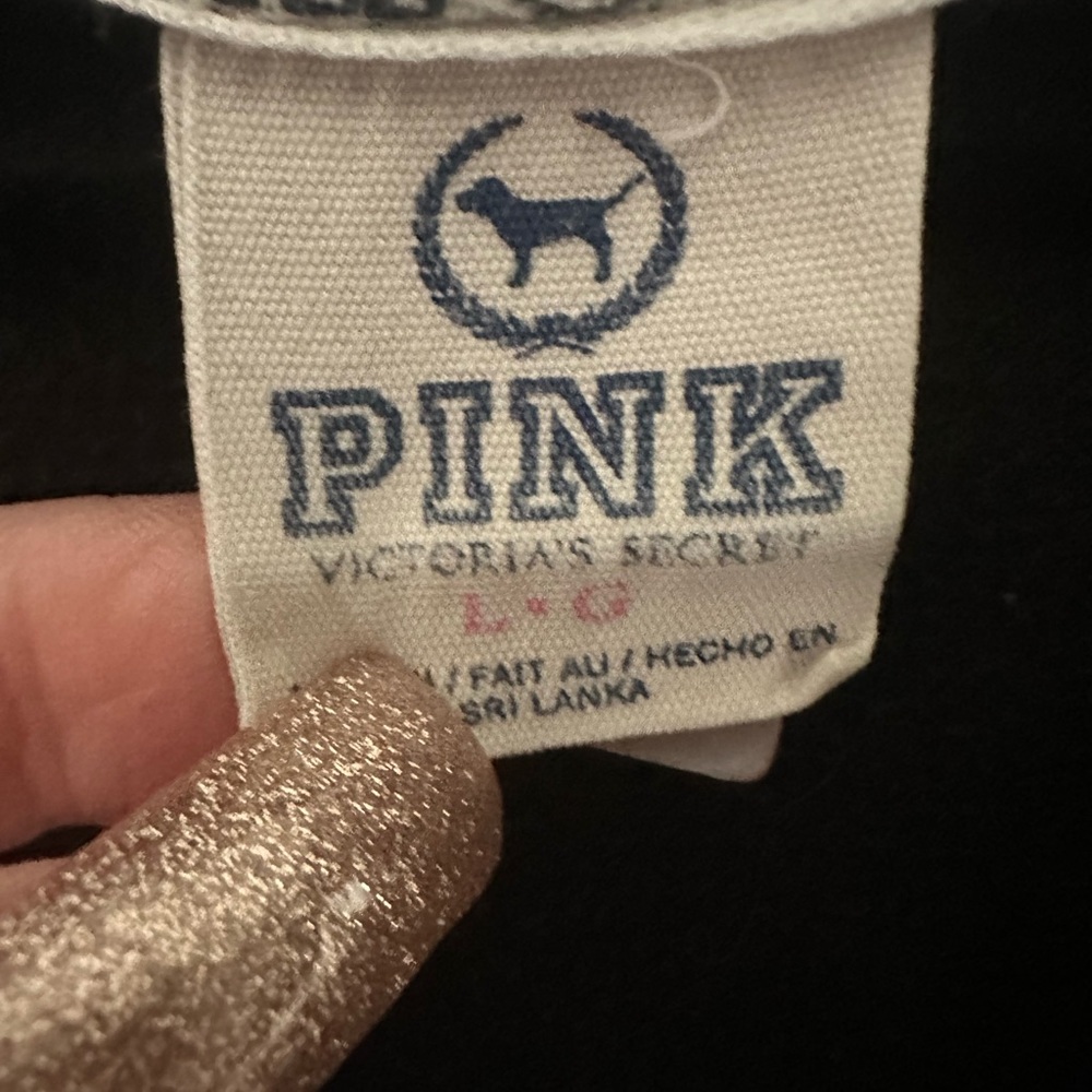 Victoria's Secret Black and Pink Hoodie - Picture 2 of 4